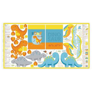 Panneau de tissu Cut & Sew Dinosaure "DINO FRIENDS" [ 80 x 155 cm ] | Kullaloo, 