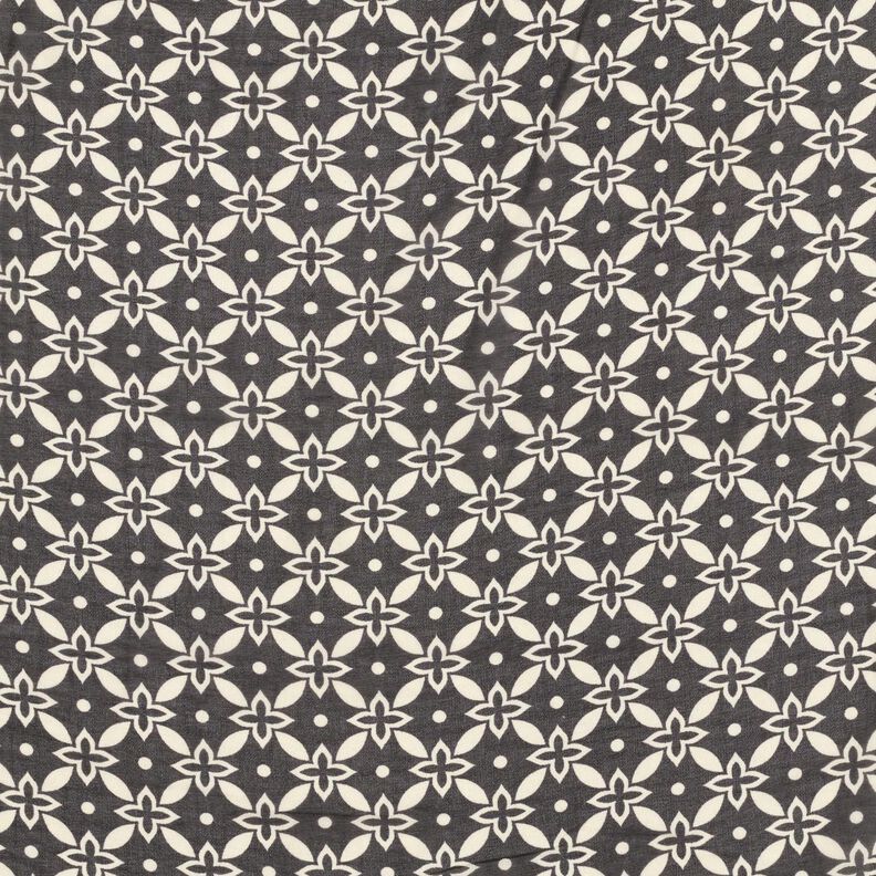 Chiffon ornements floraux – noir/blanc,  image number 1