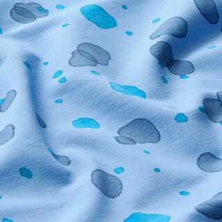 French Terry Sweat d’été Taches d'aquarelle | PETIT CITRON – bleu clair, 