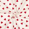 Flanelle coton Cœurs | Poppy Fabrics – ivoire/carmin,  thumbnail number 3