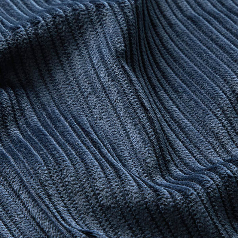 Velours fantaisie à côtes larges et étroites – bleu marine, image number 2