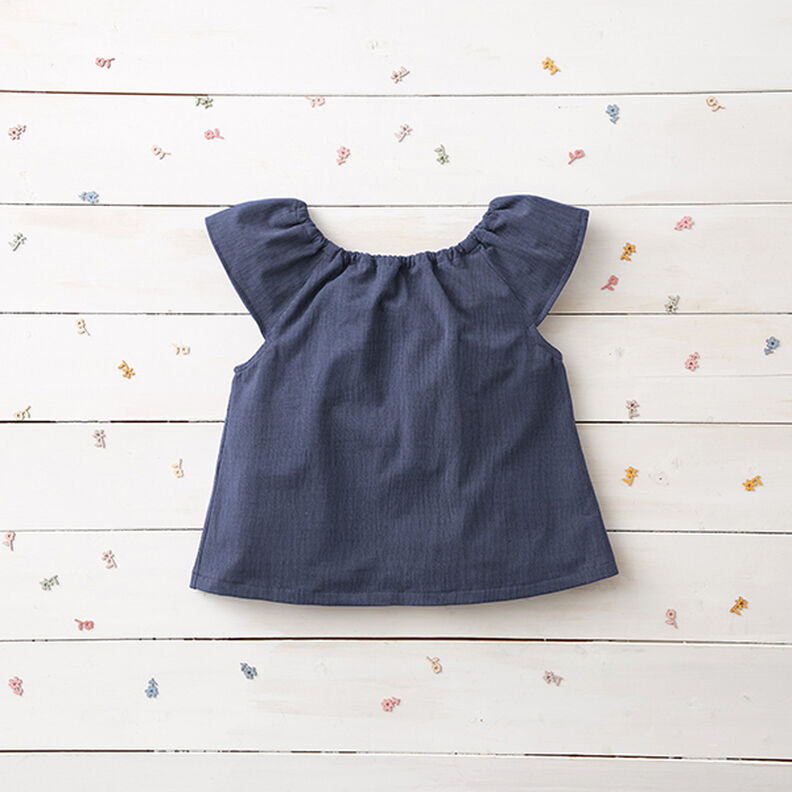 Tissu double gaze de coton – bleu jean,  image number 8
