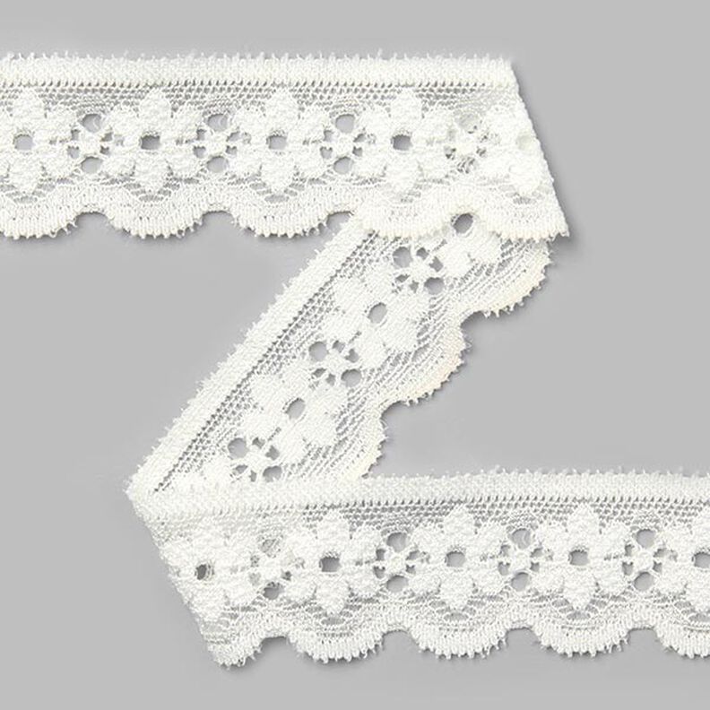 Dentelle élastique [27 mm] - blanc cassé,  image number 1