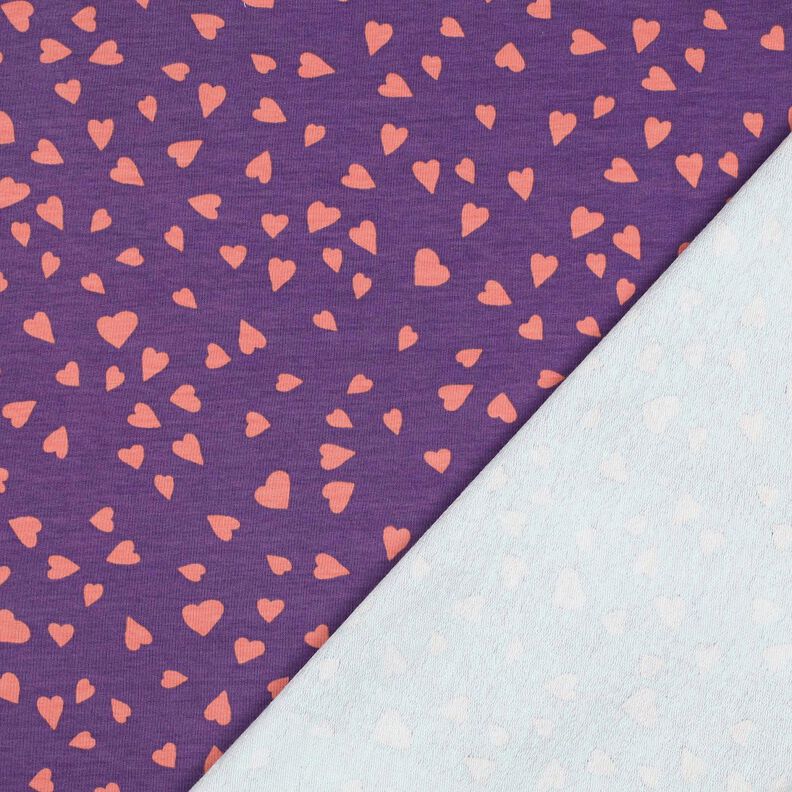 Sweat d’été Cœurs | Poppy Fabrics – lilas/vieux rose,  image number 3