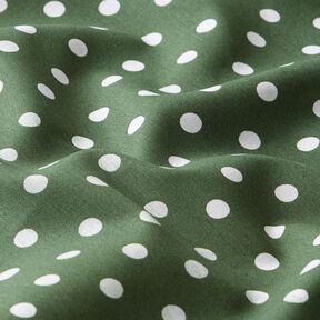 Popeline coton Grands pois – vert foncé/blanc, 