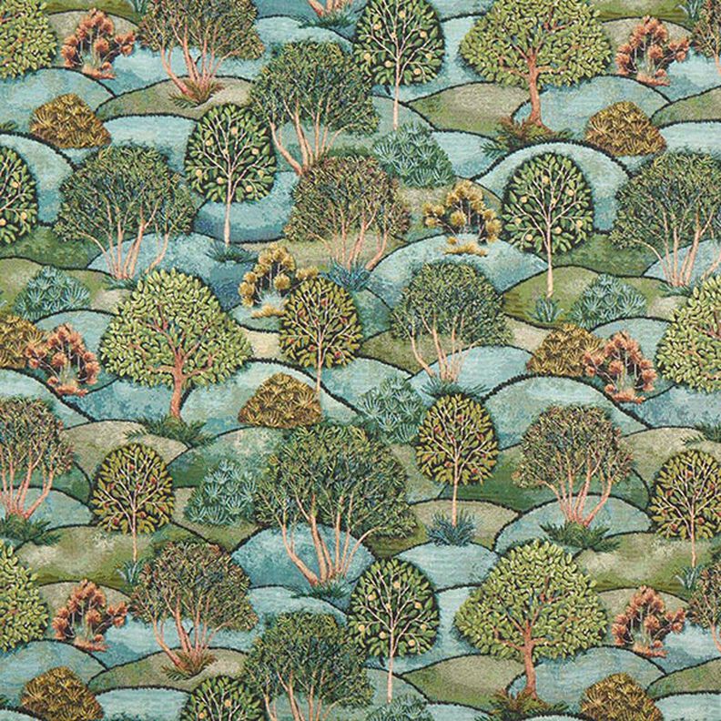 Tissu décoratif Gobelin Peinture de paysage – vert,  image number 1