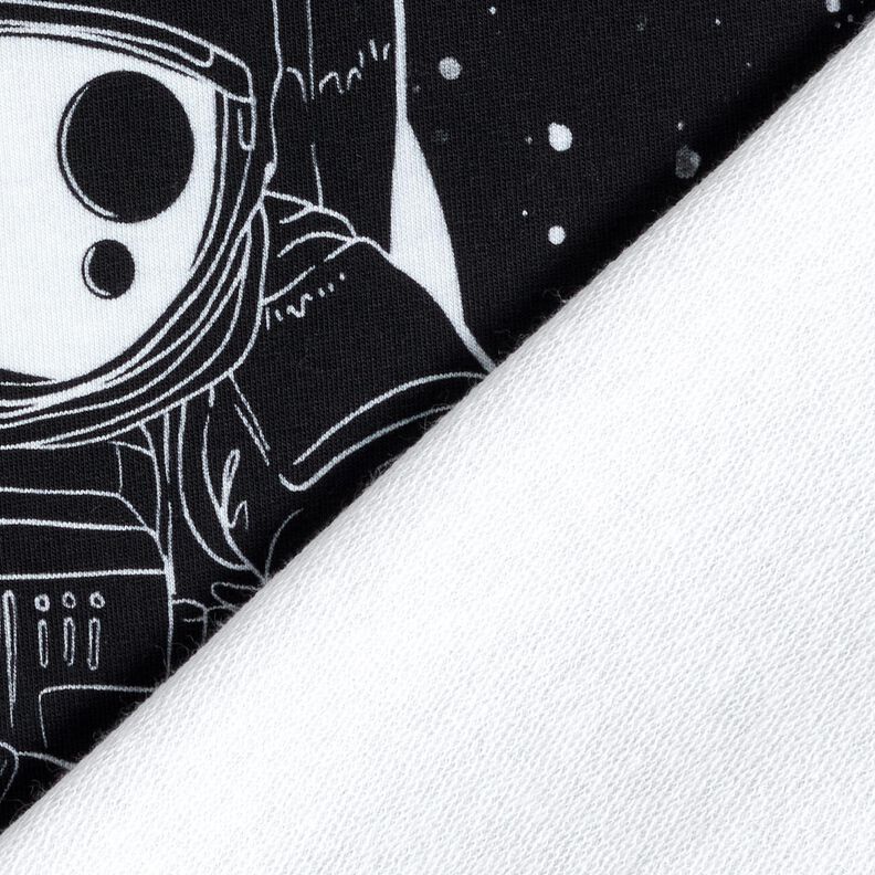 French Terry Panel Spaceman | Glitzerpüppi – noir/blanc,  image number 4