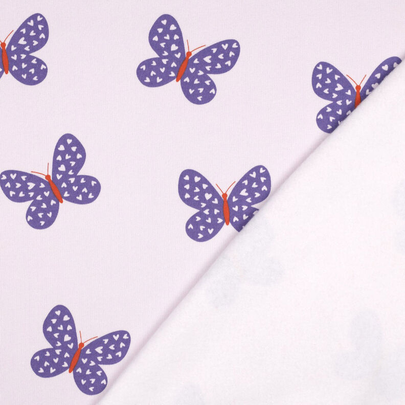 Sweatshirt gratté gros papillons | Poppy Fabrics – lilas pastel/lilas bleu,  image number 4