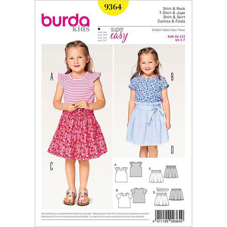 Bambins/Enfants Shirt /Jupe, Burda 9364,  image number 1