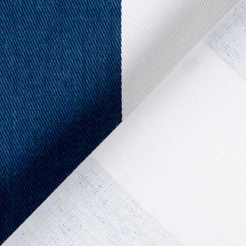 Tissu de décoration Sergé coton Rayures – blanc/indigo,  image number 4