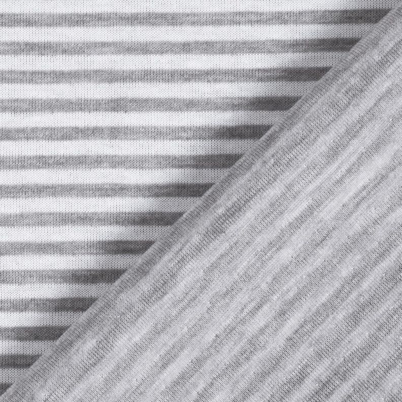 Jersey double face rayures et uni – blanc/gris, image number 5