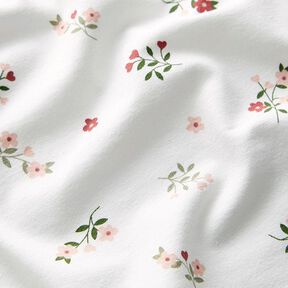 Jersey coton Fleurs et cœurs – écru, 