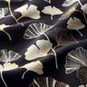 Tissu de décoration Jacquard feuilles de gingko – noir/or,  thumbnail number 2