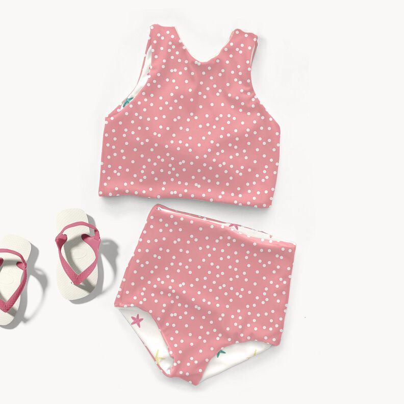 Tissus pour maillot de bain UPF50 kleine Punkte – rose/blanc,  image number 5