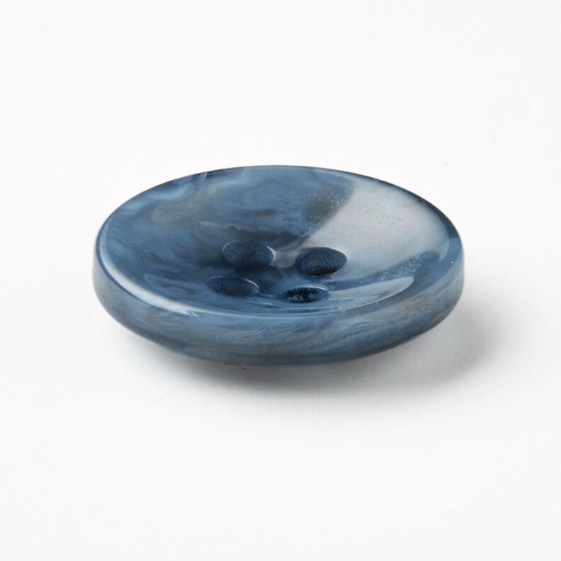 Bouton 4 trous marbré [Ø 15 mm] – bleu brillant,  image number 2