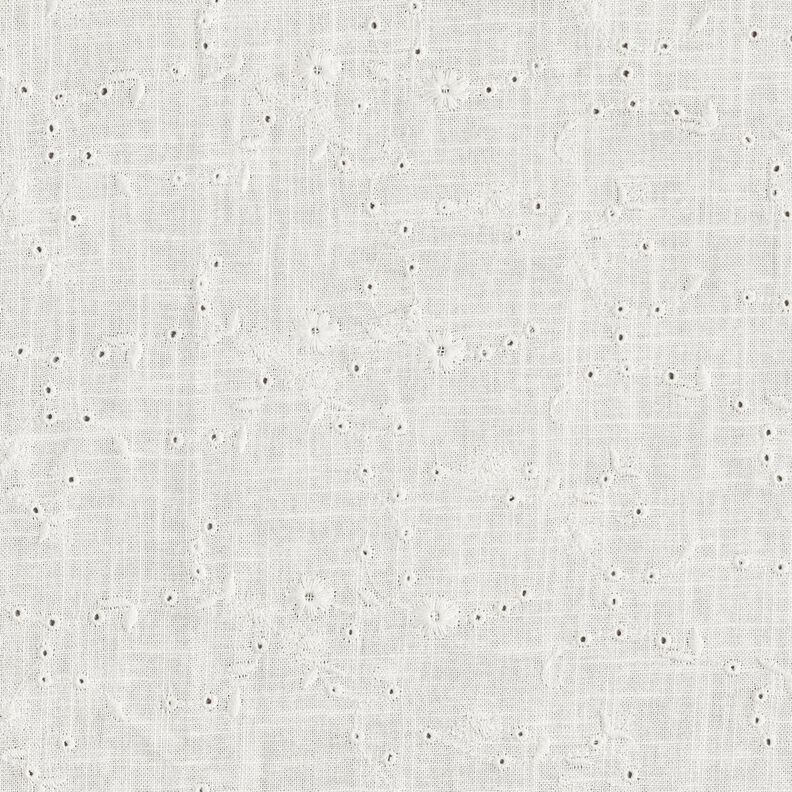 Mélange viscose lin Dentelle brodée Vrilles de fleurs – ivoire, image number 1
