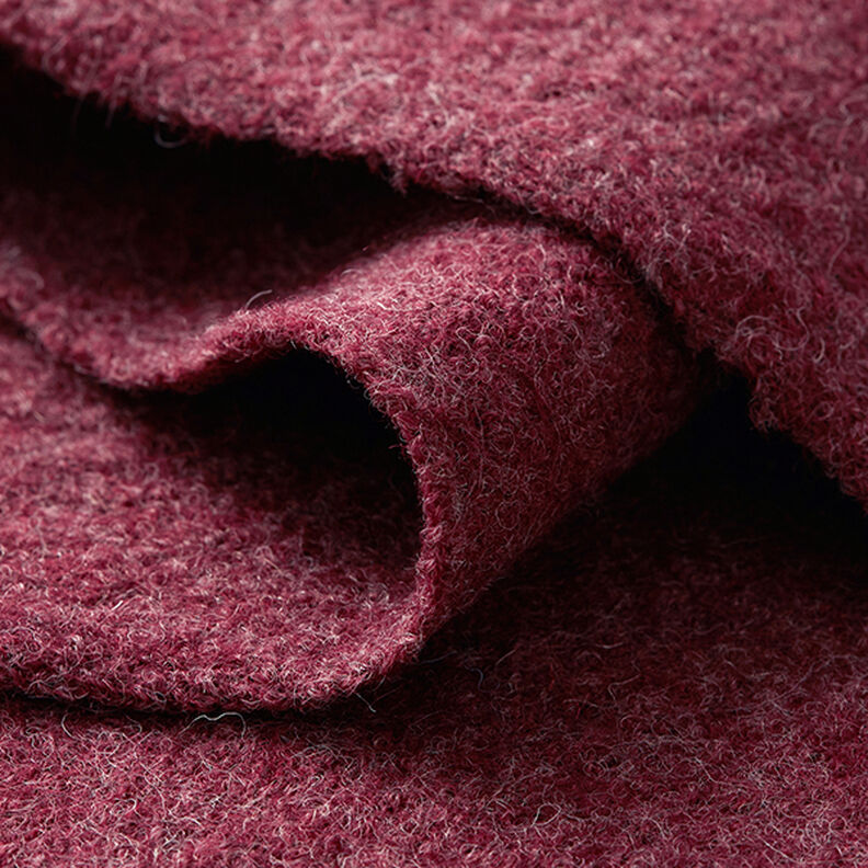Loden de laine foulé Chiné – rouge bordeaux,  image number 4