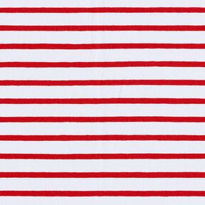 Jersey de coton Rayures fines et larges – blanc/rouge, 
