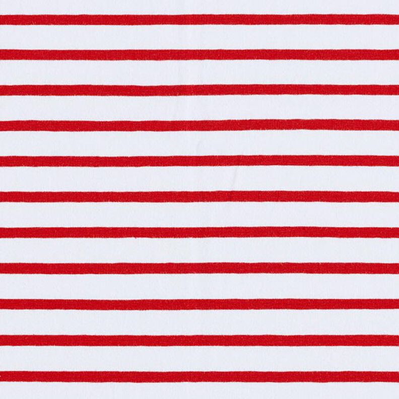 Jersey de coton Rayures fines et larges – blanc/rouge,  image number 1