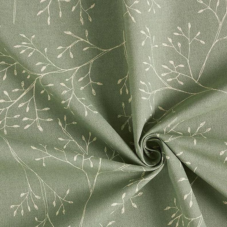 Tissu de décoration Semi-panama fines branches – olive clair,  image number 3