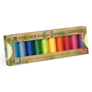 Set de fils à coudre fils polyvalents rPET  [ 100m / 10 Pièces  ] | Gütermann creativ, 
