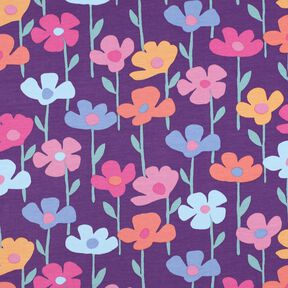 French Terry Sweat d’été Fleurs colorées | Poppy Fabrics – lilas rouge, 