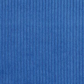 Velours côtelé large prélavé Uni – bleu jean, 