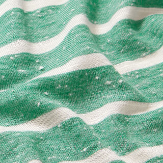 Jersey viscose Rayures horizontales – vert émeraude/blanc, 