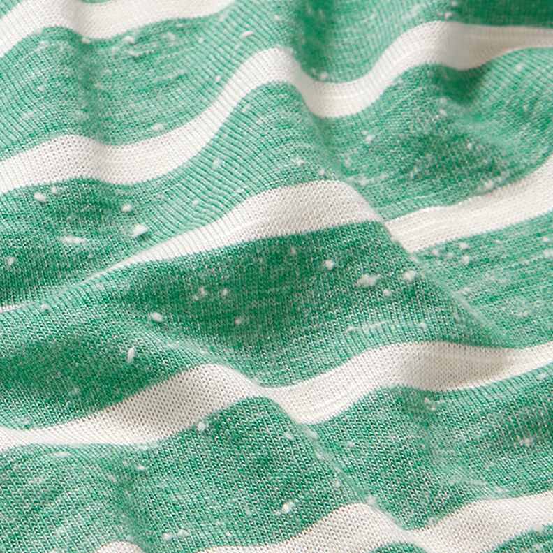 Jersey viscose Rayures horizontales – vert émeraude/blanc,  image number 2