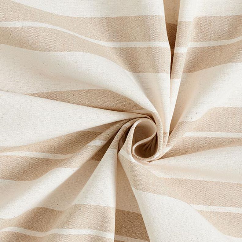 Tissu de décoration Canvas mélange de rayures recyclé – beige,  image number 3