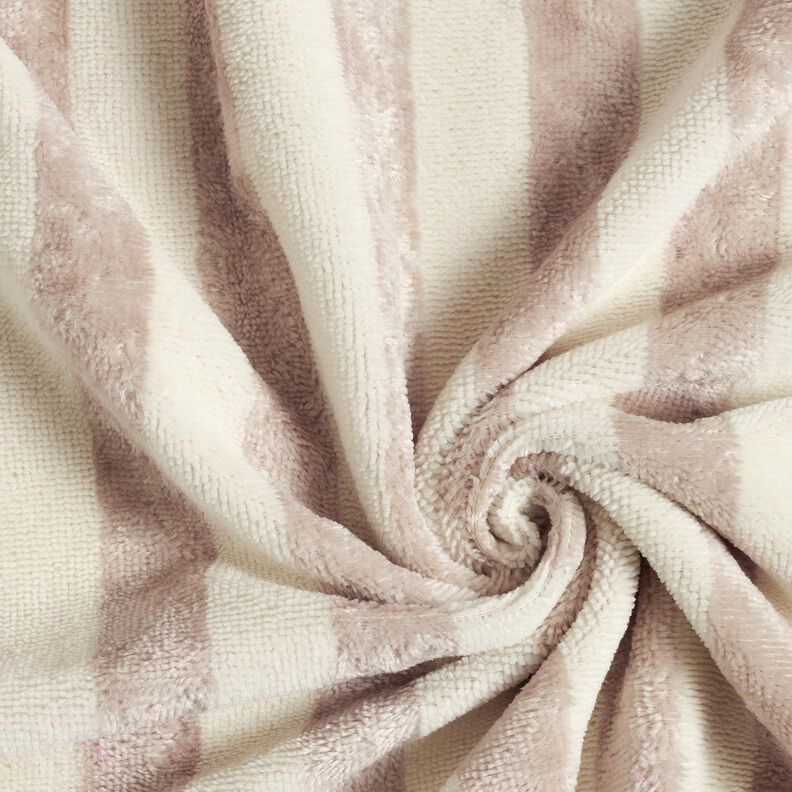 Tissu éponge Bambou Larges rayures – amande/taupe clair, image number 4
