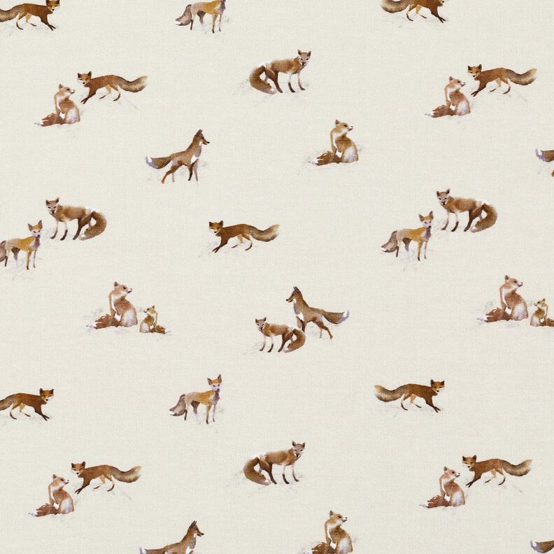 Jersey coton Renard en aquarelle  – blanc,  image number 1
