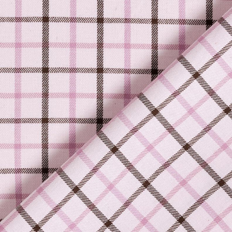 Tissu pour chemise en coton à carreaux – rosé/violet pastel,  image number 3