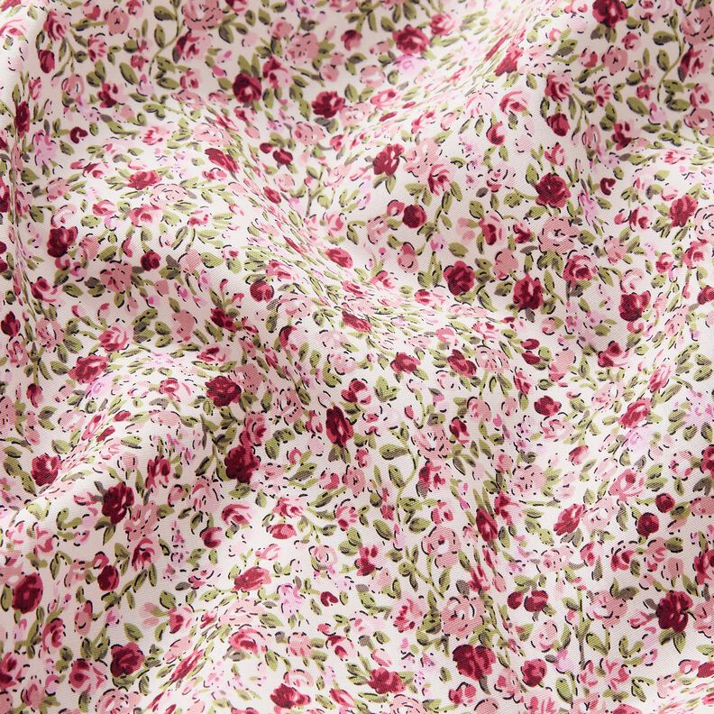 Popeline coton Mer de roses – ivoire/rose clair, image number 2