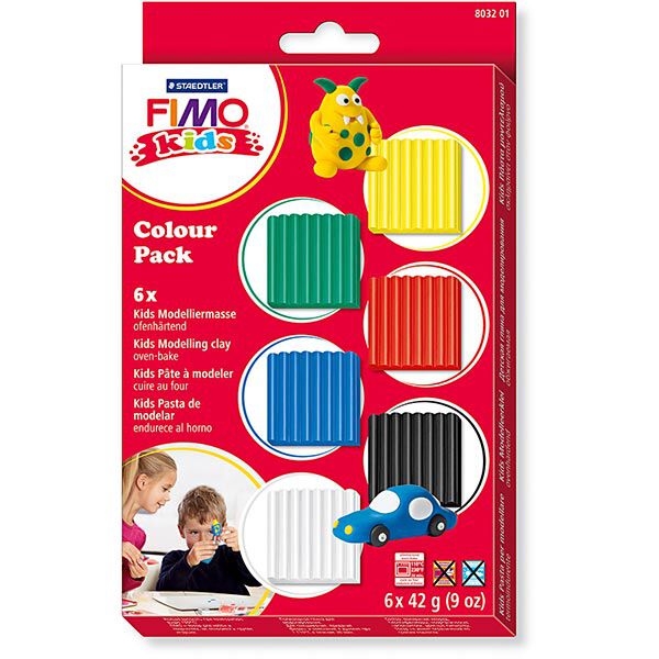 FIMO® Kids Pâte à modeler [6x42 g], Couleurs standard,  image number 1
