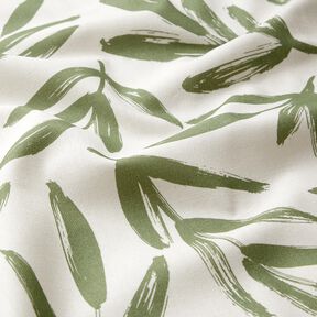 Tissu de décoration Semi-panama Feuilles minimalistes – pin/nature, 