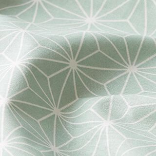Tissu en coton Cretonne Étoiles japonaises Asanoha – vert menthe, 