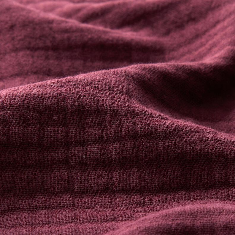 GOTS Tissu triple gaze de coton – merlot,  image number 3