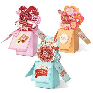 Kit boîtes pop-up Save the Date [ 3Pièces ] – mélange de couleurs, 