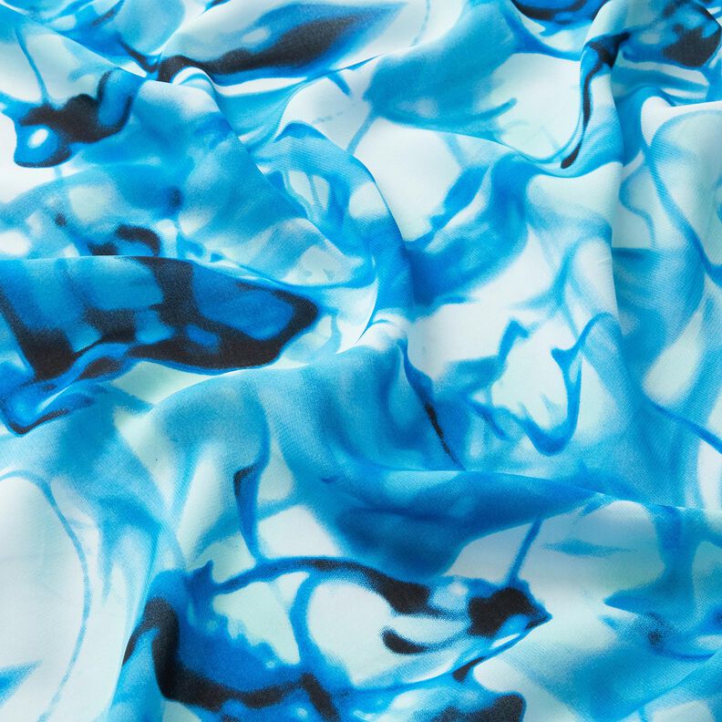 Mousseline Nuages de brume – bleu brillant,  image number 2