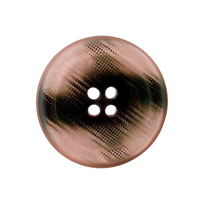 Bouton polyester 4 trous – rose/noir,  image number 1