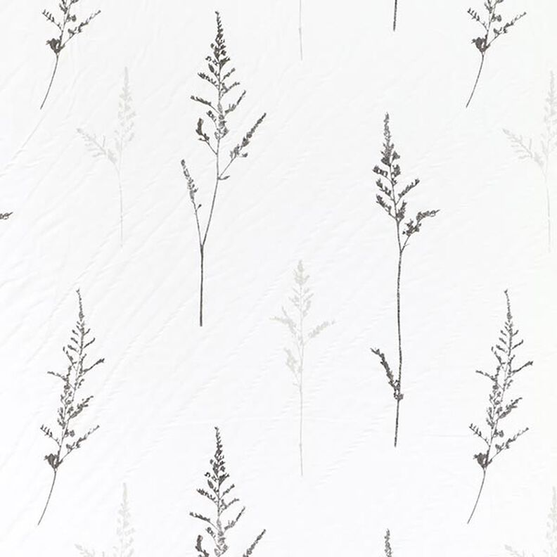 Tissu pour voilages Voile Herbes fines 295 cm – blanc/noir,  image number 1
