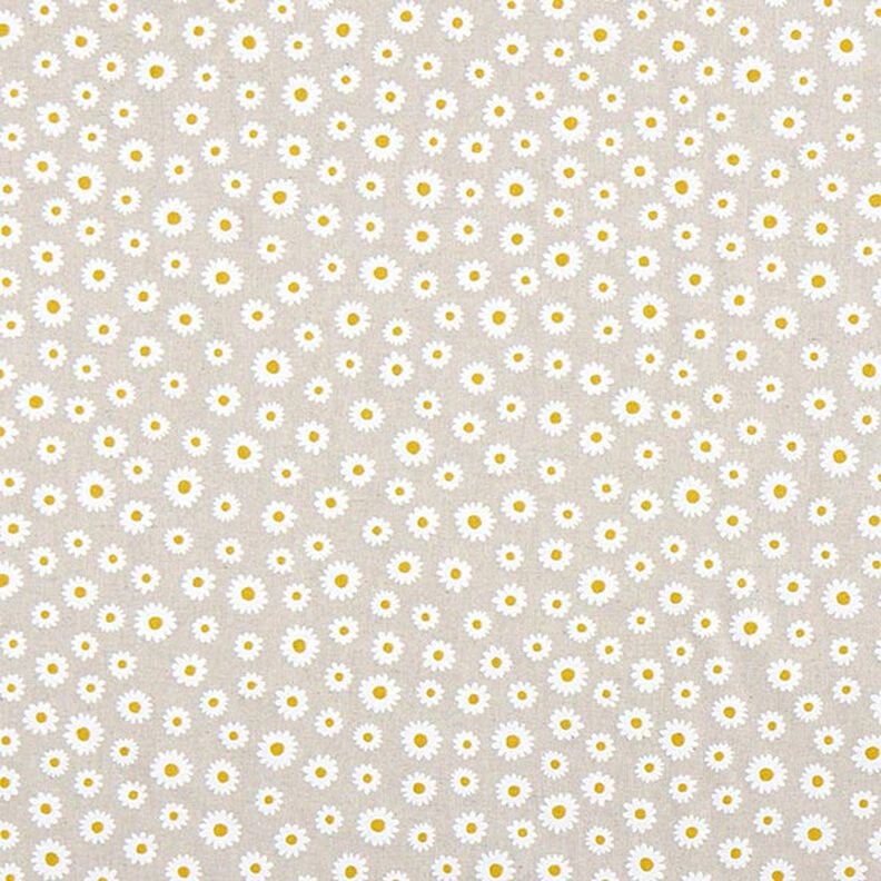 Tissu de décoration Semi-panama petites pâquerettes – nature/blanc,  image number 1