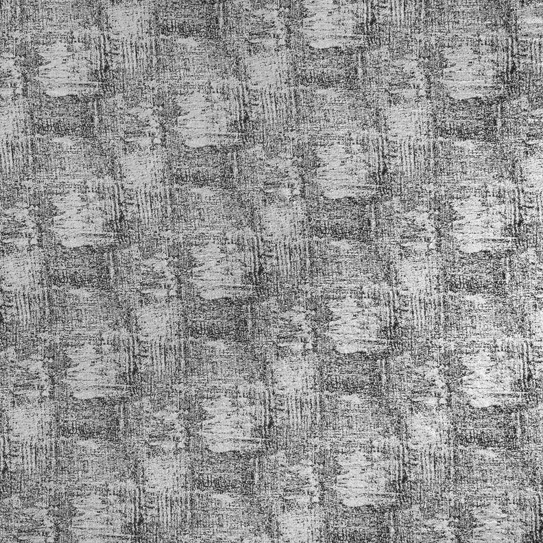 Tissu tricoté imprimé métallisé abstrait – argent métallisé/noir, image number 1