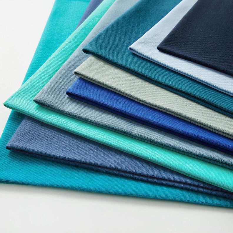 French Terry léger uni – bleu jean,  image number 6