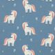 Jersey coton Jolies licornes scintillantes – gris bleu,  thumbnail number 1