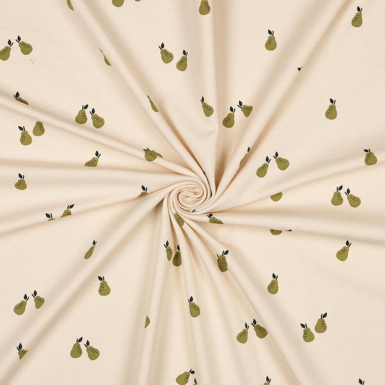 GOTS Jersey coton Poires | Poppy Fabrics – beige clair/olive clair,  image number 3