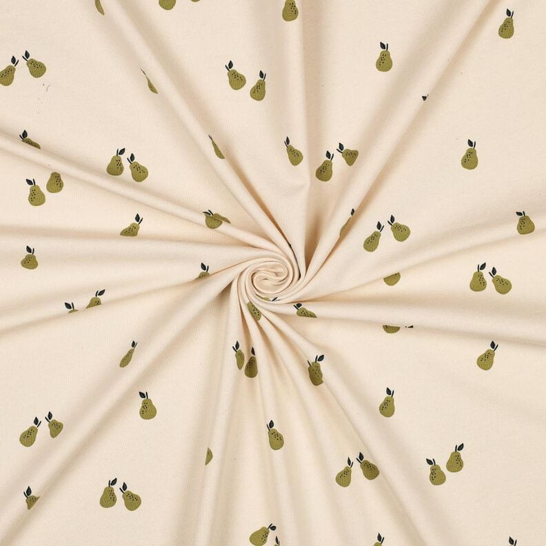 GOTS Jersey coton Poires | Poppy Fabrics – beige clair/olive clair, image number 3