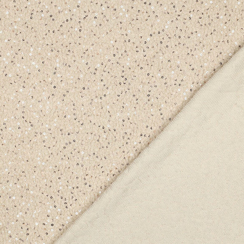 Tricot Bouclé Paillettes Uni | Poppy Fabrics – noix de cajou, image number 5