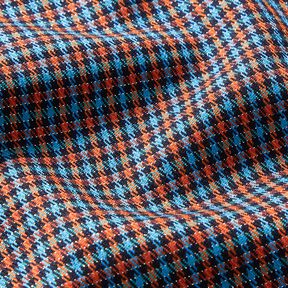 Mélange viscose Carreaux avec paillettes – turquoise/orange, 